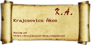 Krajcsovics Ákos névjegykártya